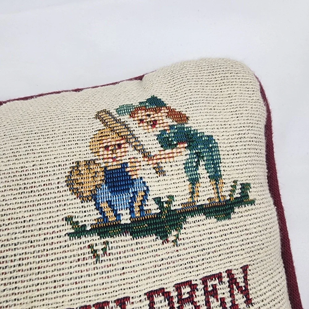 Vtg Tapestry‎ Pillow 